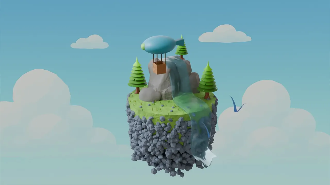 Floating Falls — 3D animation by Pix and Poly