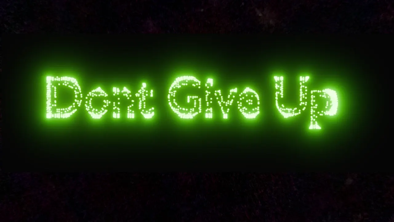 Text Particles — Don't Give Up — 3D animation by Pix and Poly