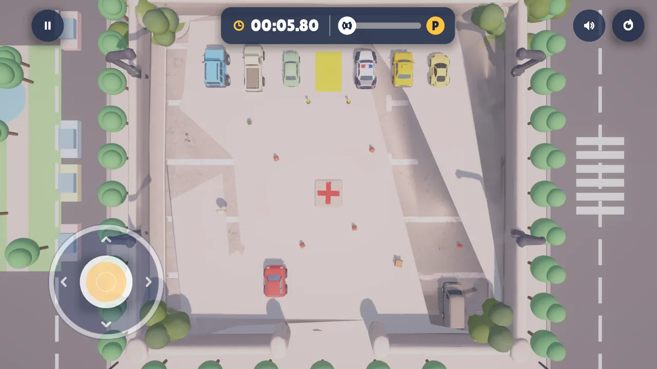 Bumper Break pastel city parking lot from above