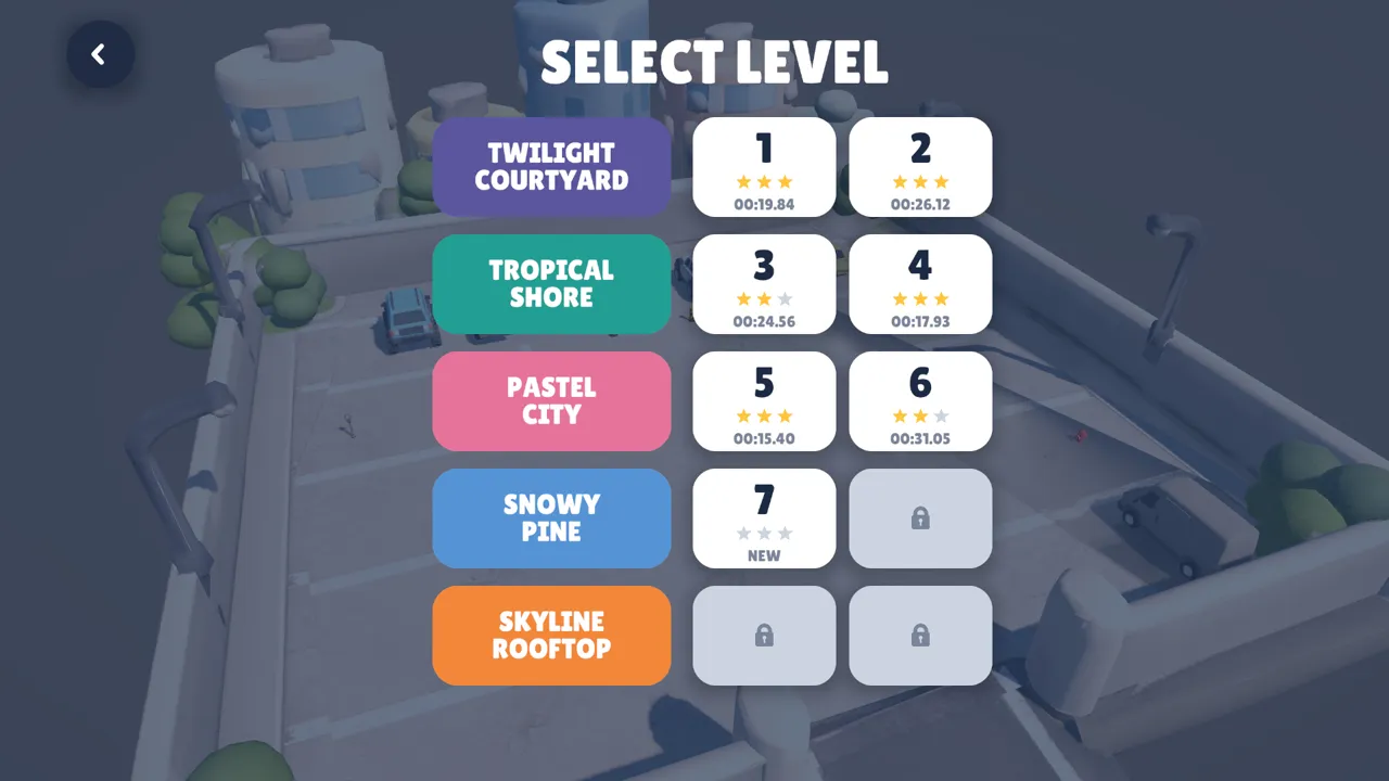Bumper Break level select across five places