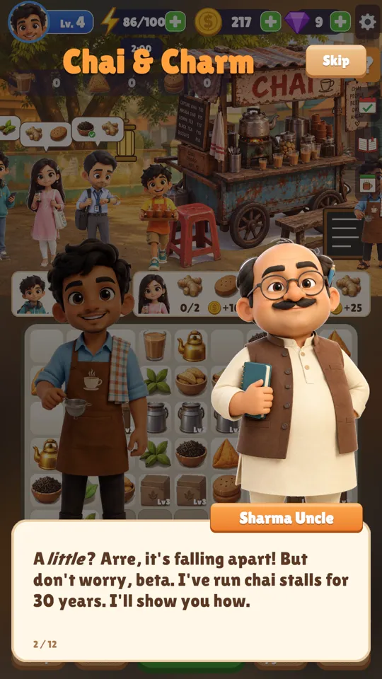 Chai & Charm intro: Akash and Sharma Uncle at Grandpa's chai cart